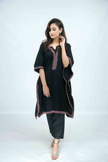 Black With Rainbow Border Marina Kaftan